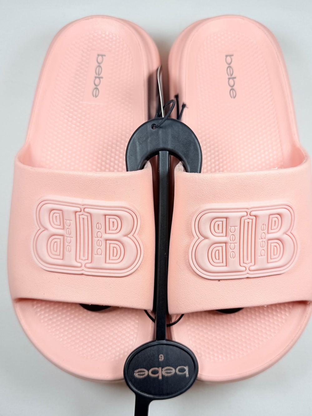 Bebe Pool Slide Sandals Women’s Size 6 Blush Pink Foam Slides NEW